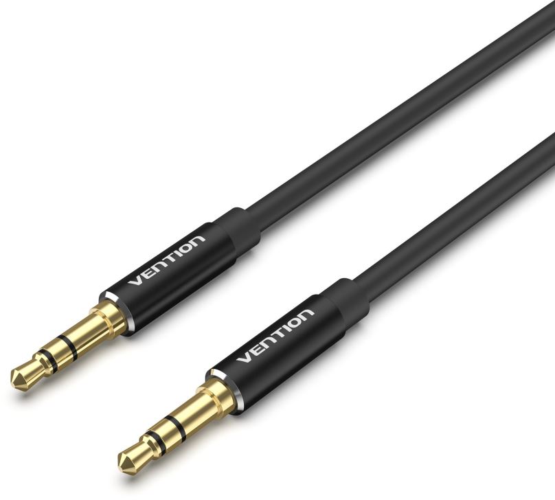 Audio kabel Vention 3.5mm Male to Male Audio Cable 2m Black Aluminum Alloy Type
