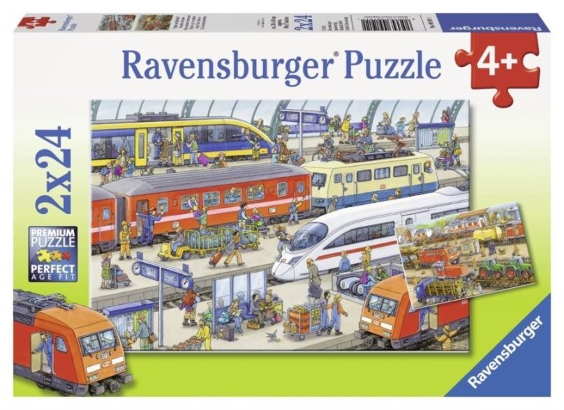 Puzzle Ravensburger 091911 Vlakové nádraží 2x24 dílků