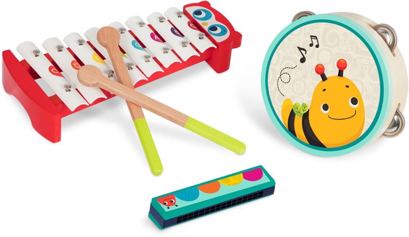 Dětský hudební set B-Toys Hudební nástroje dřevěné Mini Melody Band