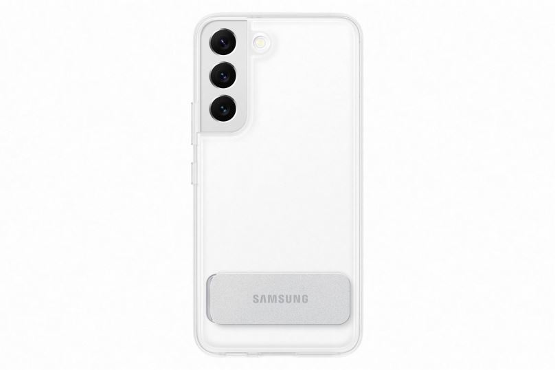 Kryt na mobil Samsung Galaxy S22 5G Průhledný zadní kryt se stojánkem průhledný