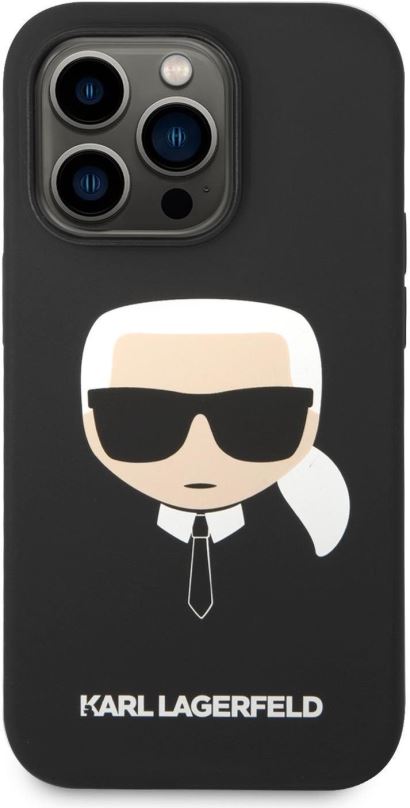 Kryt na mobil Karl Lagerfeld MagSafe Kompatibilní Kryt Liquid Silicone Karl Head pro iPhone 14 Pro Max Black