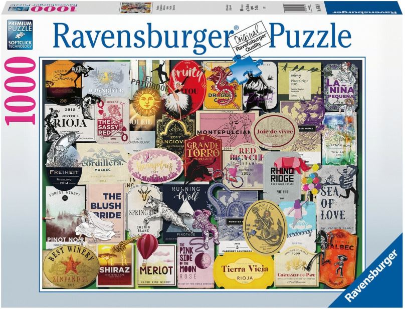 Puzzle Ravensburger 168118 Kolekce vinných vinět 1000 dílků