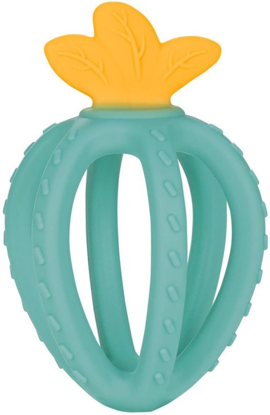 Kousátko Canpol Babies Silikonové senzorické 3D kousátko Jahoda tyrkysové