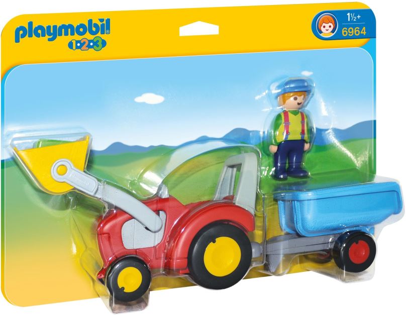 Doplňky k figurkám Playmobil 6964 Traktor s přívěsem