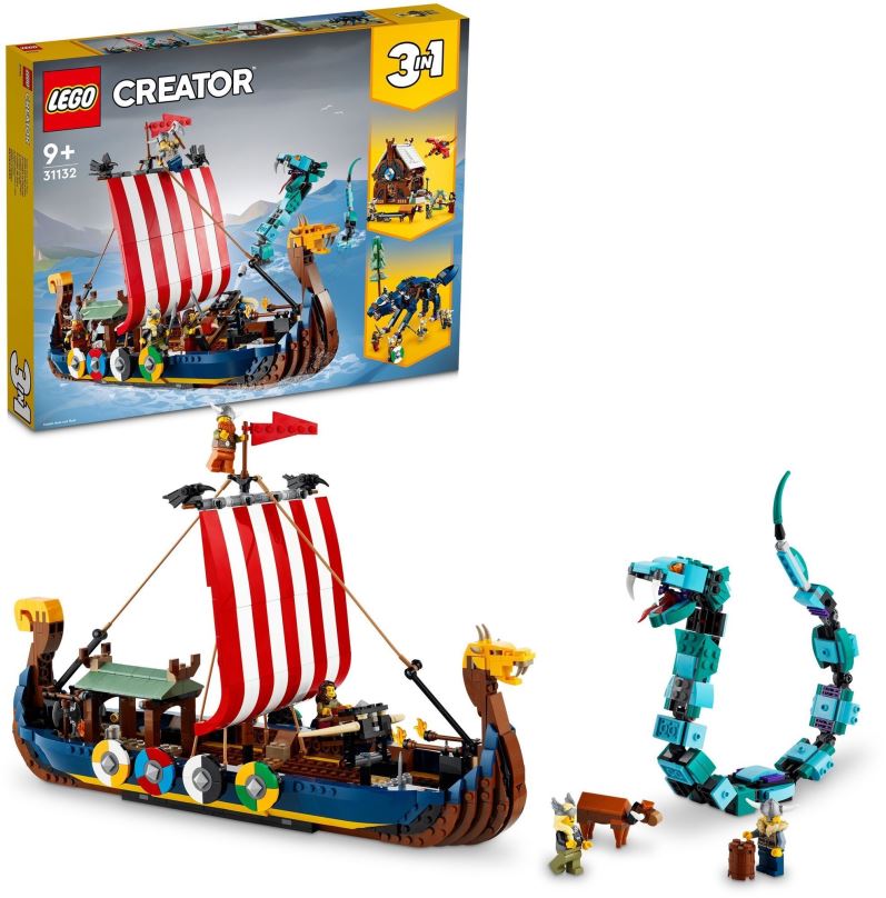 LEGO stavebnice LEGO® Creator 31132 Vikingská loď a mořský had