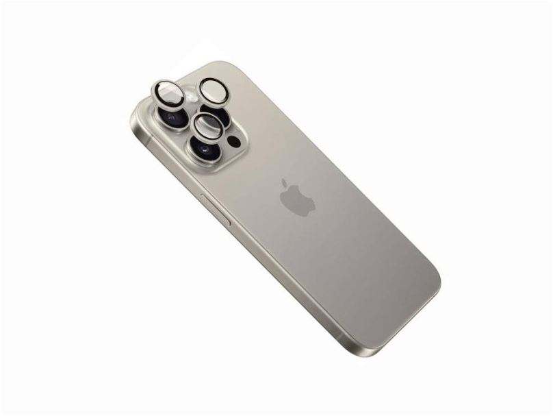 Ochranné sklo FIXED Camera Glass pro Apple iPhone 15 Pro/15 Pro Max přírodní titan