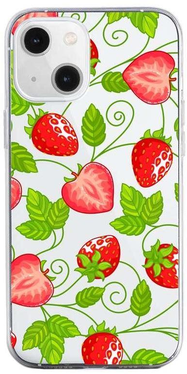 Kryt na mobil TopQ iPhone 13 silikon Strawberries 64662