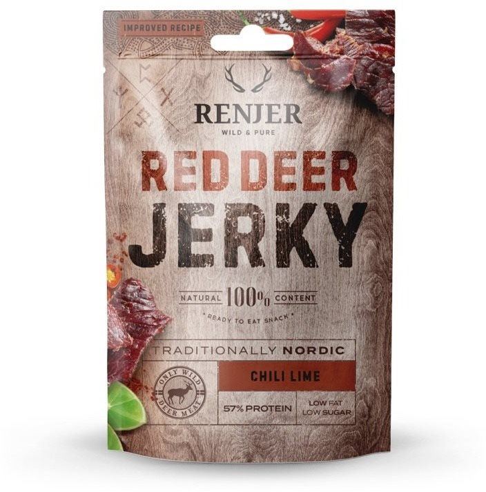 Sušené maso Renjer Modern Nordic Red Deer (Jeleni) Jerky Chili & Lime 25 g