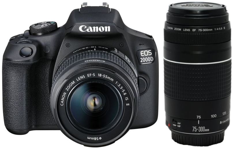 Digitální fotoaparát Canon EOS 2000D + EF-S 18-55 mm f/3.5-5.6 IS II + EF 75-300 mm f/4-5.6 III