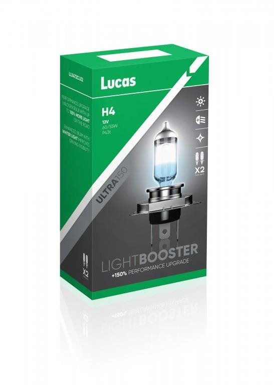 Autožárovka Lucas LightBooster H4 12V 60/55W +150% sada 2ks