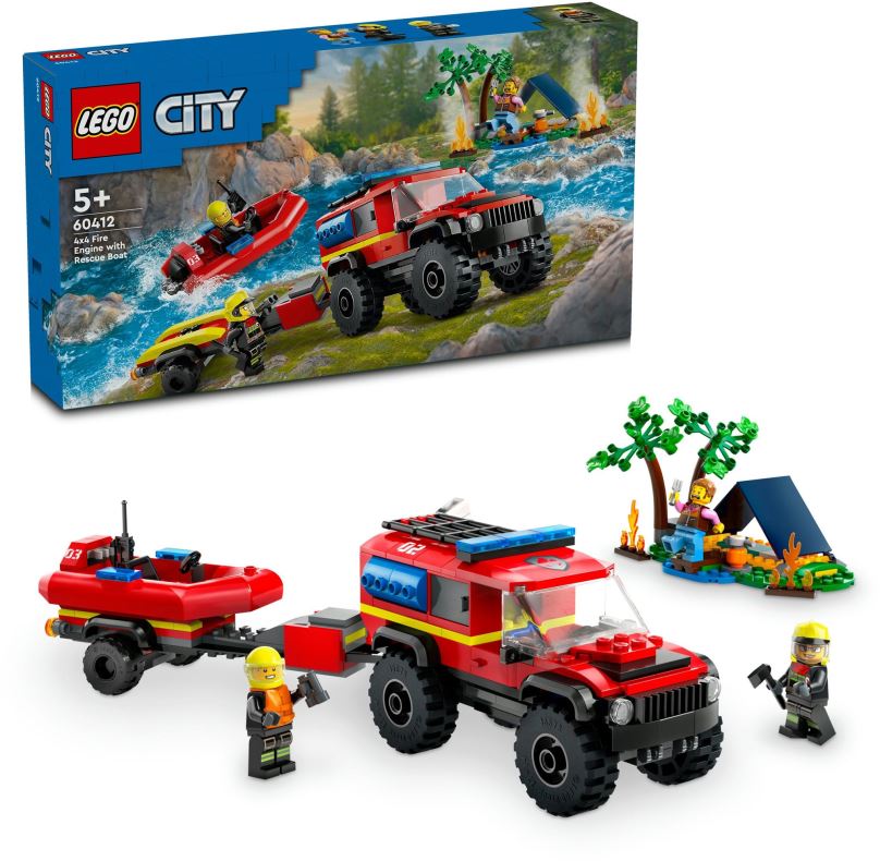 LEGO stavebnice LEGO® City 60412 Hasičský vůz 4x4 a záchranný člun