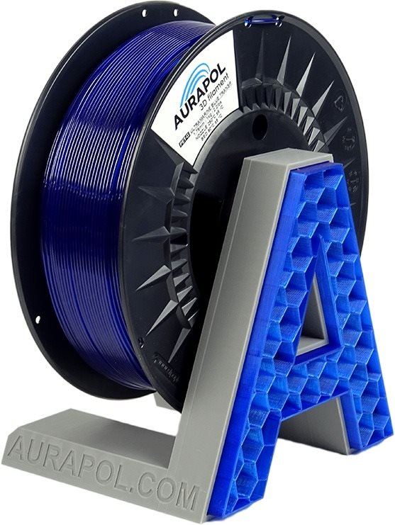 Filament AURAPOL PET-G Filament Ultramarine Modrá transparentní 1 kg 1,75 mm AURAPOL