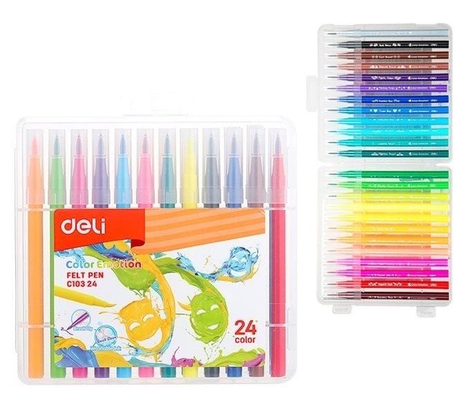 Fixy DELI Color Emotion štětečkové 24 barev