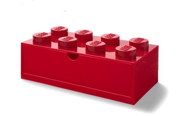 Úložný box LEGO stolní box 8 se zásuvkou červený