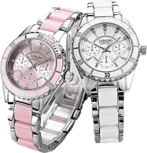 Dámské hodinky Longbo Woman SET - bílá / růžová