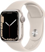 Chytré hodinky Apple Watch Series 7 41mm Hvězdně bílý hliník s hvězdně bílým sportovním řemínkem