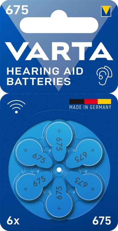 Jednorázová baterie VARTA baterie do naslouchadel VARTA Hearing Aid Battery 675 6ks