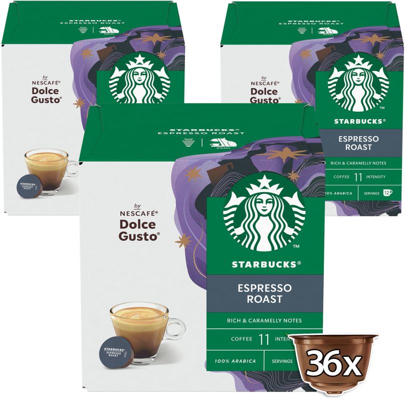 Kávové kapsle Starbucks by Nescafé Dolce Gusto Espresso Roast, 3 balení