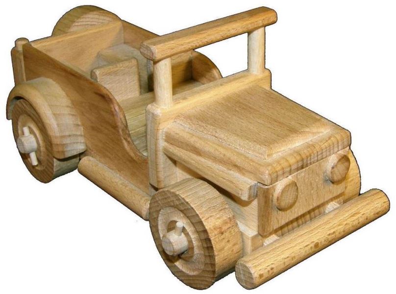 Dřevěný model Dřevěné hračky - Jeep