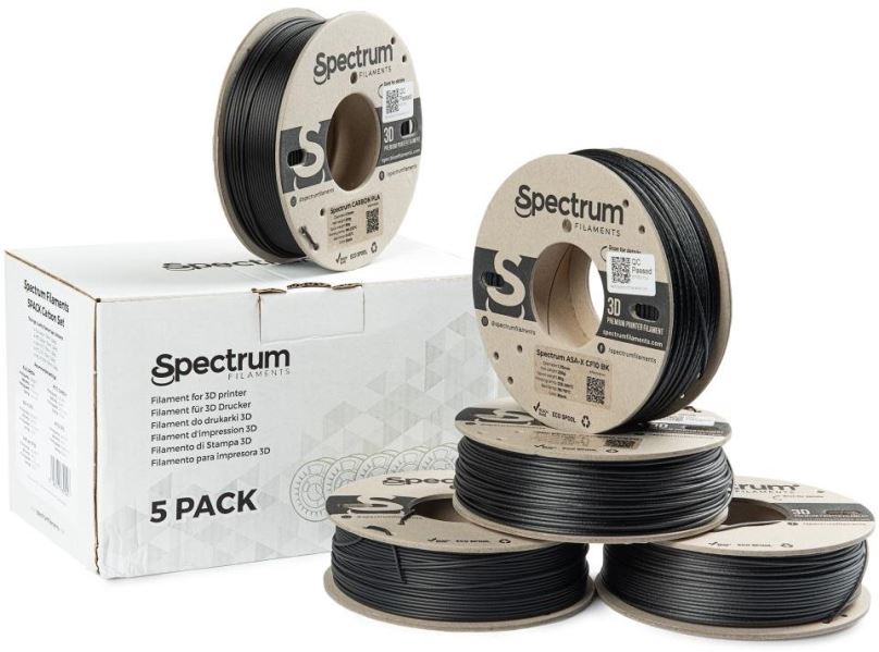Filament Filament Spectrum PLA Carbon Set 1.75mm Black 5x 0.25kg