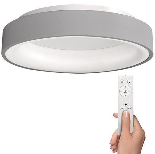 Stropní světlo Solight LED stropní světlo kulaté Treviso, 48W, 2880lm, stmívatelné, dálkové ovládání, šedá
