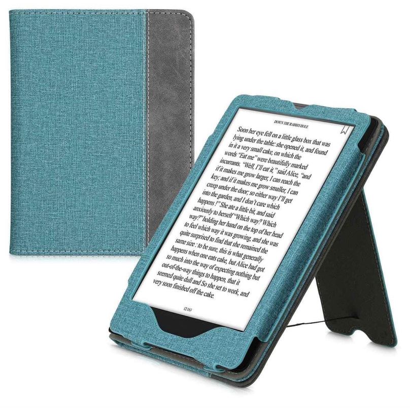 Pouzdro na čtečku knih KW Mobile - Double Leather - KW5626104 - Pouzdro pro Amazon Kindle Paperwhite 5 (2021) - šedá, modrá