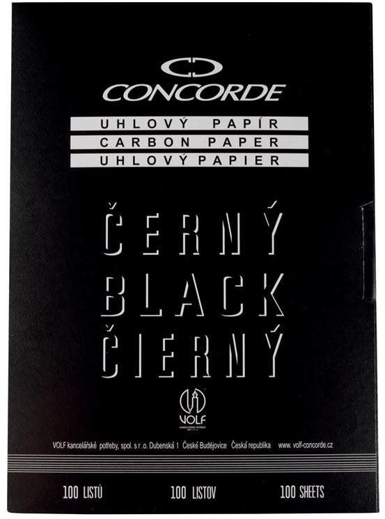 Kopírovací papír CONCORDE uhlový, A4, 25 listů, černý