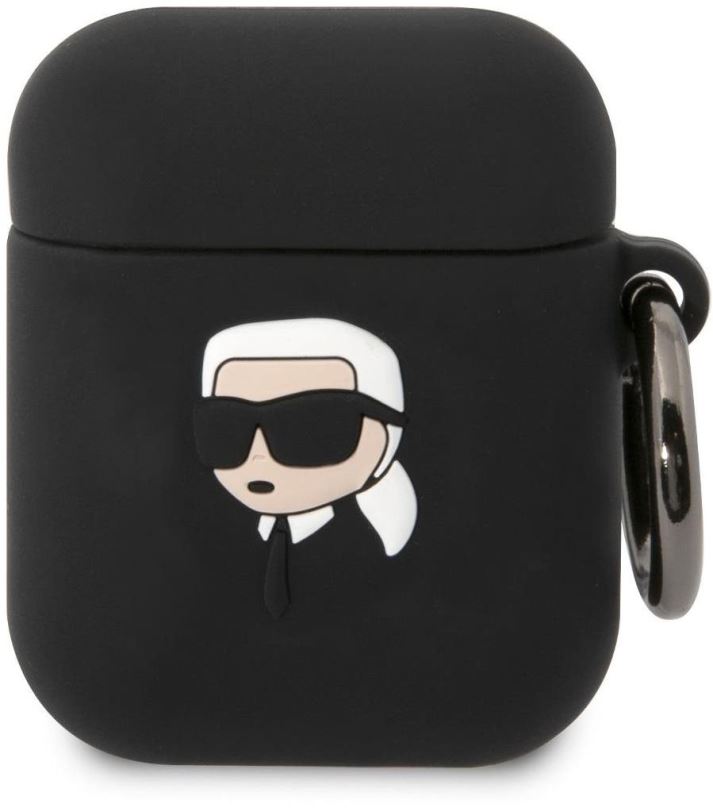 Pouzdro na sluchátka Karl Lagerfeld 3D Logo NFT Karl Head Silikonové Pouzdro pro Airpods 1/2 Black