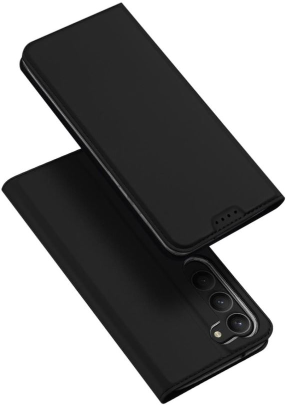 Pouzdro na mobil Skin Pro knížkové kožené pouzdro na Samsung Galaxy S23, černé
