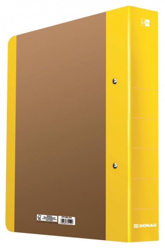 Šanon DONAU Life dvoukroužkový, A4, 5 cm, neonově žlutý