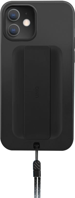 Kryt na mobil UNIQ Hybrid iPhone 12 mini Heldro Antimikrobiální kryt s páskou a poutkem černý
