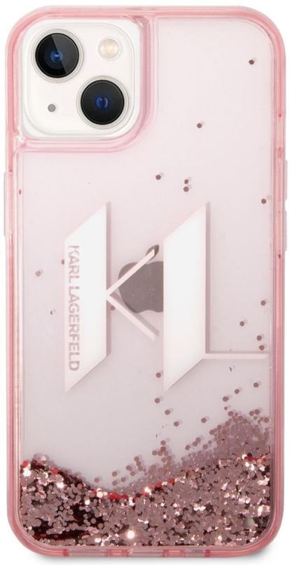 Kryt na mobil Karl Lagerfeld Liquid Glitter Big KL Logo Zadní Kryt pro iPhone 14 Pink