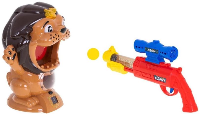 Dětská pistole KIK Pistole na pěnové míčky s terčem ve tvaru lva
