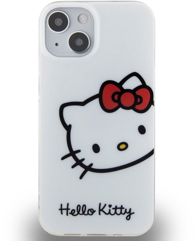Kryt na mobil Hello Kitty IML Head Logo Zadní Kryt pro iPhone 13 White