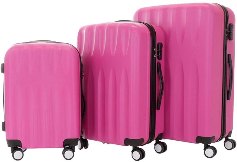 Sada kufrů Sada 3 kufrů T-class TPL-3029, M, L, XL, ABS, (růžová)