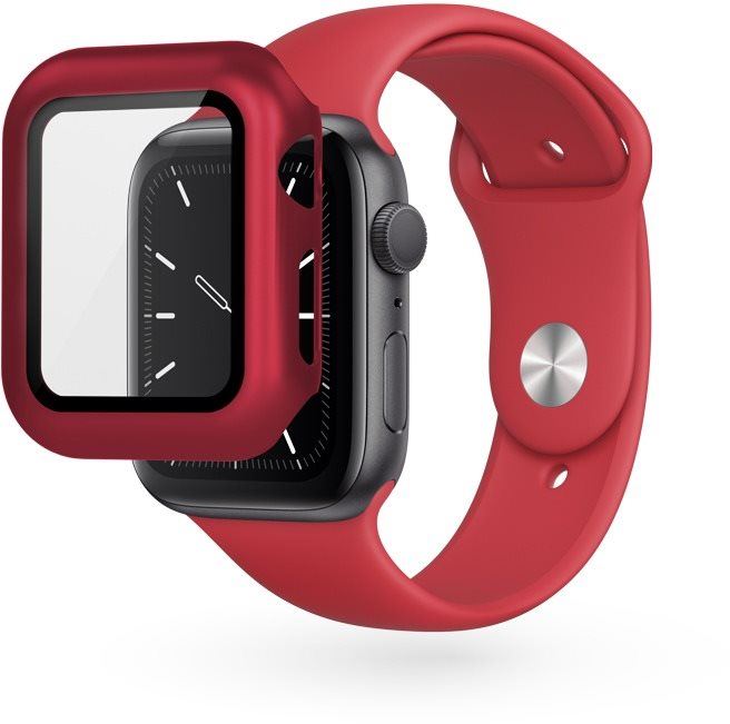 Ochranný kryt na hodinky Epico tvrzené pouzdro pro Apple Watch 4/5/6/SE (44mm) - červené