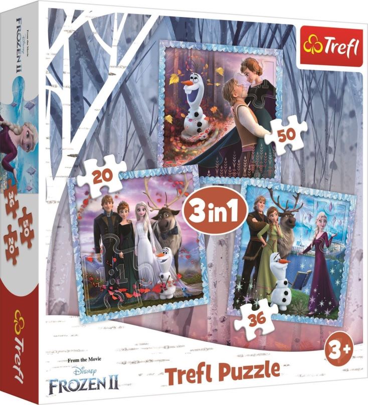 Puzzle Trefl Puzzle Ledové království 2: Kouzelný příběh 3v1 (20,36,50 dílků)