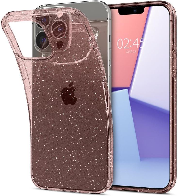 Kryt na mobil Spigen Liquid Crystal Glitter Rose Quartz iPhone 13 Pro Max