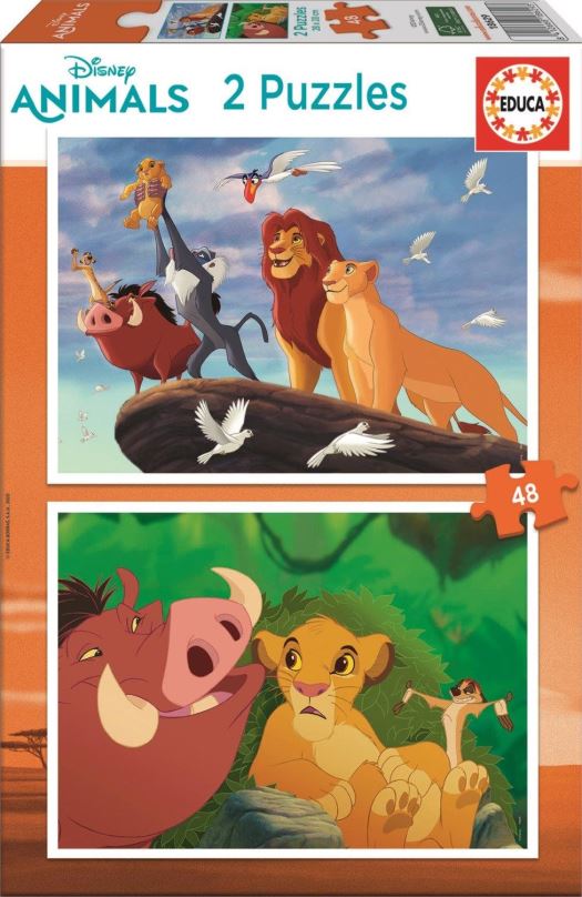 Puzzle Educa Puzzle Lví král: S nejbližšími 2x48 dílků