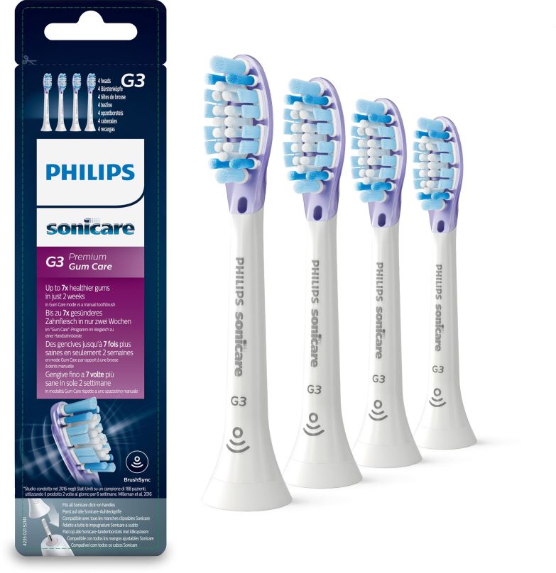 Náhradní hlavice k zubnímu kartáčku Philips Sonicare G3 Premium Gum Care HX9054/17, 4 ks