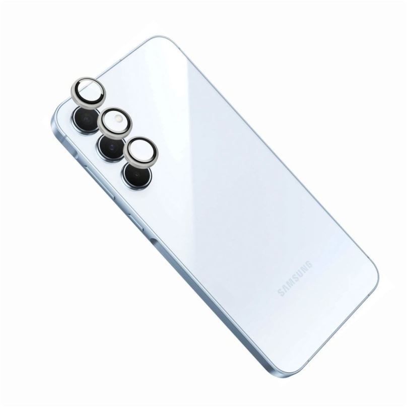 Ochranné sklo na objektiv FIXED Camera Glass pro Samsung Galaxy A15/A15 5G stříbrná