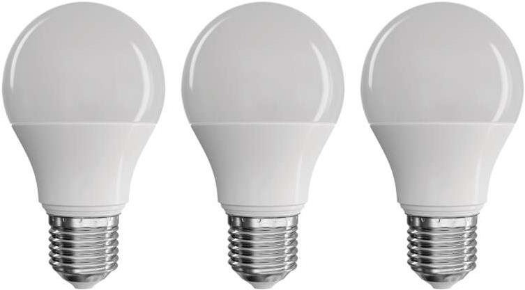 LED žárovka EMOS LED žárovka True Light A60 7,2W E27 neutrální bílá, 3 ks