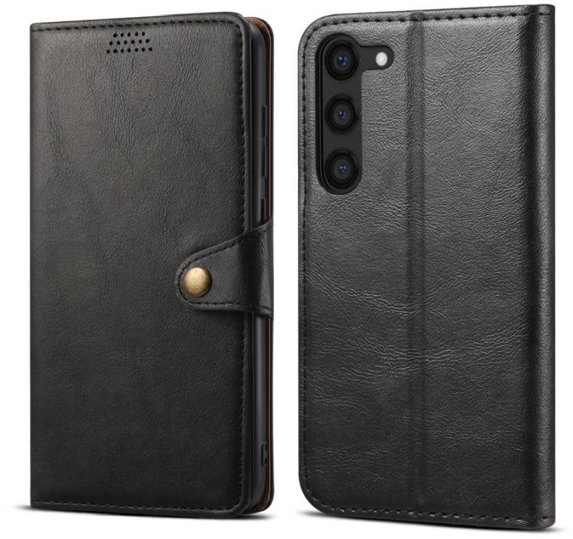 Pouzdro na mobil Lenuo Leather flipové pouzdro pro Samsung Galaxy S23, černá