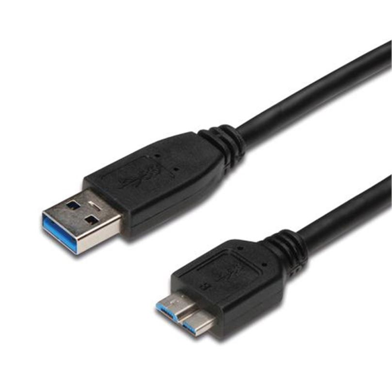 Datový kabel PremiumCord USB 3.0 propojovací A-microB černý 3m