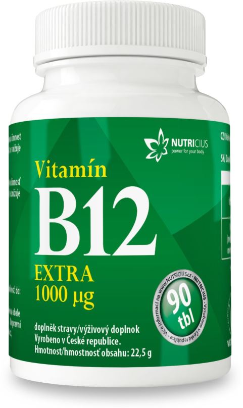 Vitamín B Nutricius Vitamín B12 extra 1000µg tbl. 90