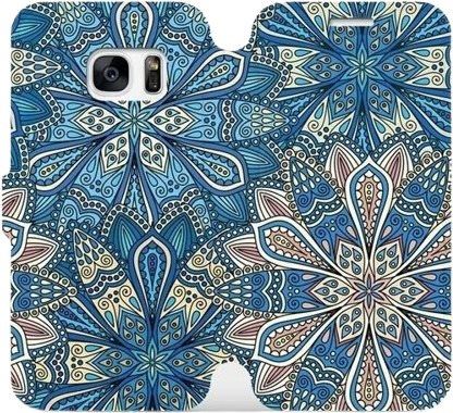 Kryt na mobil Flipové pouzdro na mobil Samsung Galaxy S7 - V108P Modré mandala květy