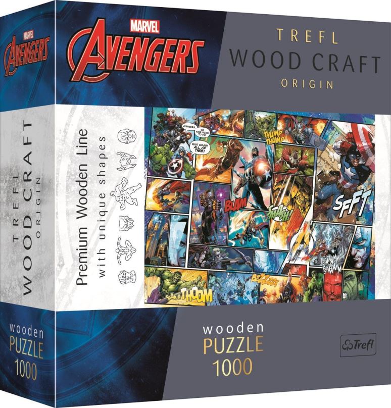 Dřevěné puzzle Trefl Wood Craft Origin puzzle Marvel Avengers 1000 dílků