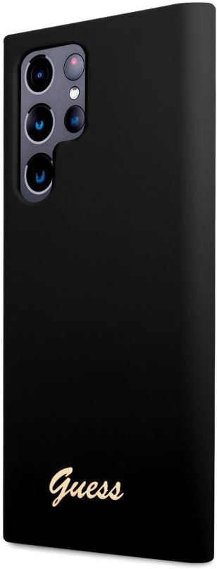 Kryt na mobil Guess Liquid Silicone Metal Logo Zadní Kryt pro Samsung Galaxy S23 Ultra Black