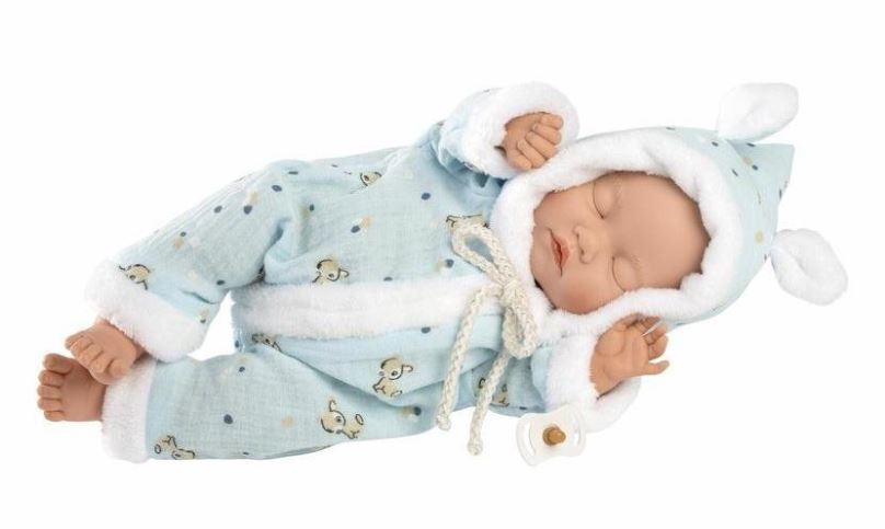 Panenka Llorens 63301 Little Baby - spící realistická panenka s měkkým látkovým tělem - 32 cm
