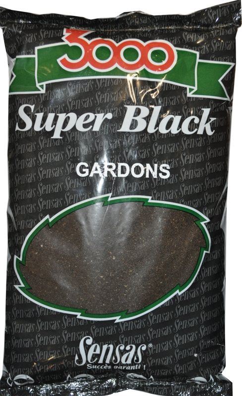 Sensas Vnadící směs 3000 Super Black Gardons (Plotice-černá) 1kg